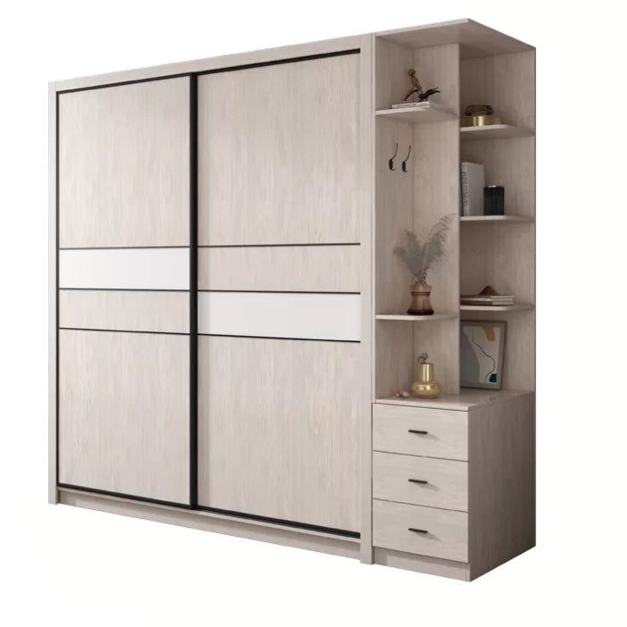 Modern Sliding Wardrobe Closet With Drawer Wooden Wardrobe Armoire