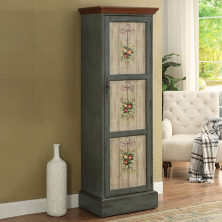Coastal Storage Cabinet with Hinged Door Wood Matte Finish Cabinet