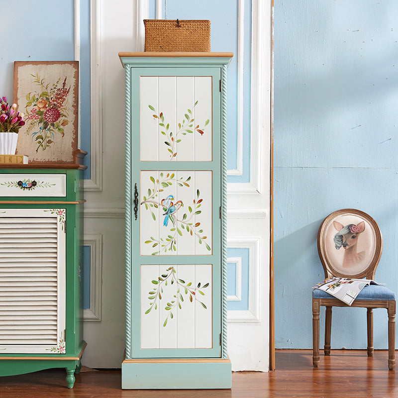 Coastal Storage Cabinet with Hinged Door Wood Matte Finish Cabinet