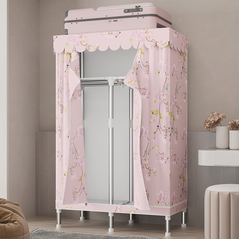 Silver Steel Frame Wardrobe Cabinet Contemporary Home Wardrobe