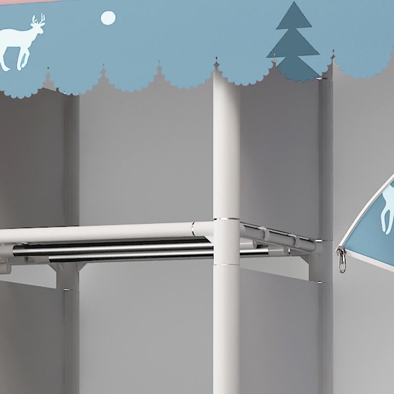 Silver Steel Frame Wardrobe Cabinet Contemporary Home Wardrobe