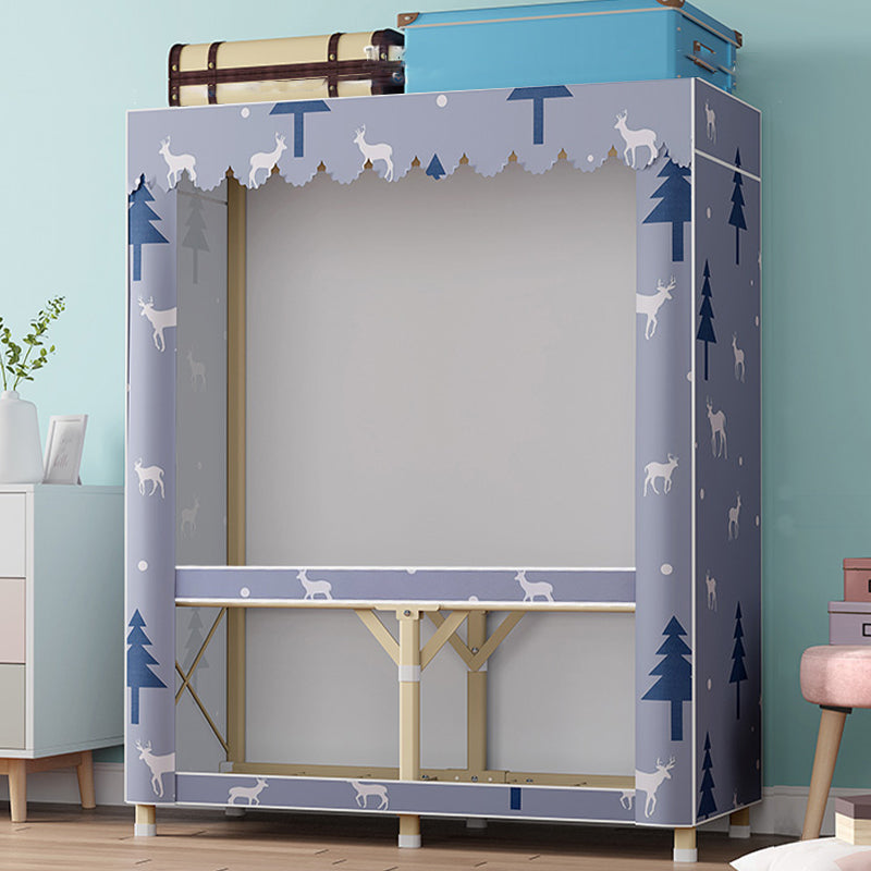 Gold Steel Frame Wardrobe Armoire Contemporary Style Wardrobe for Bedroom