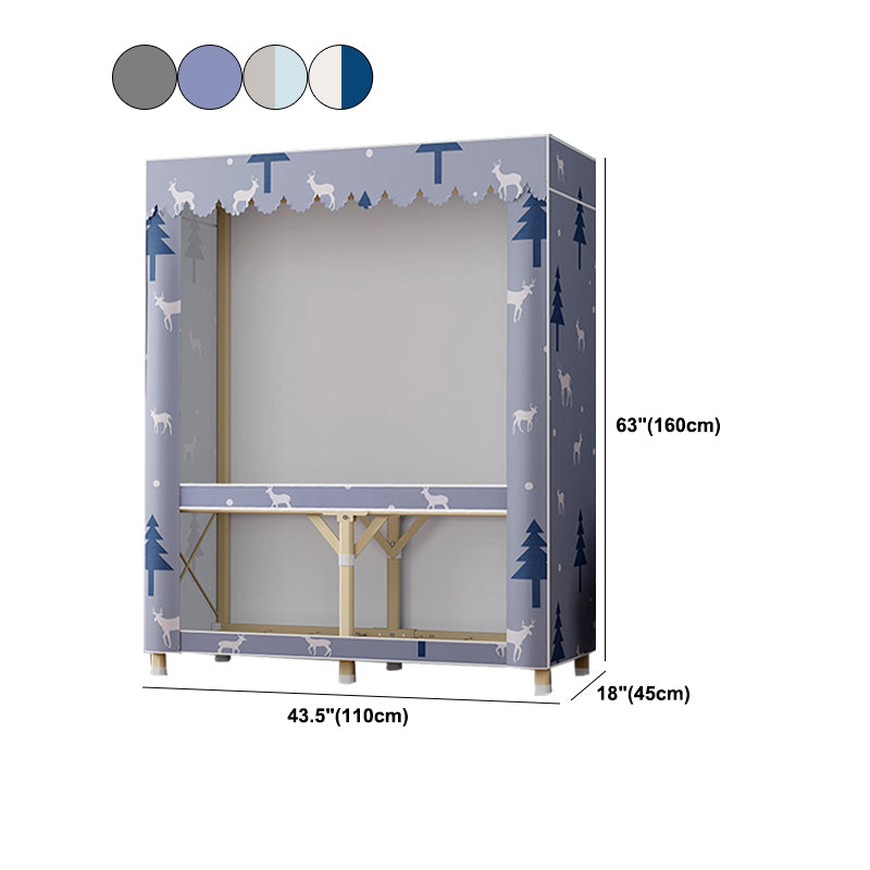 Gold Steel Frame Wardrobe Armoire Contemporary Style Wardrobe for Bedroom