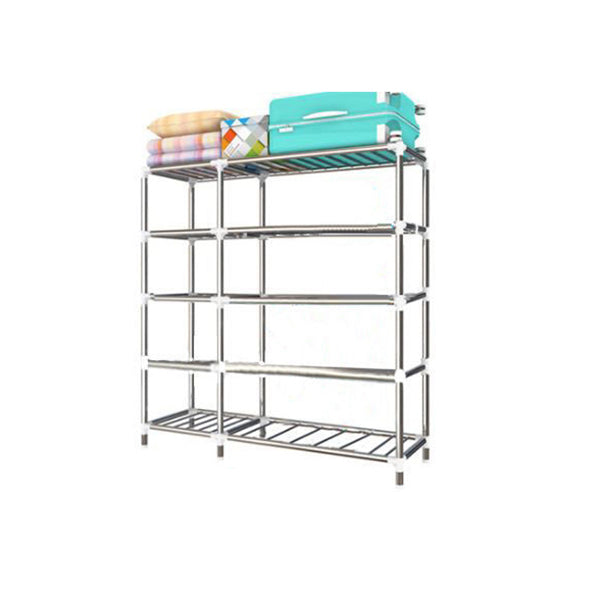 Steel Frame Non-Hanging Armoire Modern Style Wardrobe with 5 Shelves