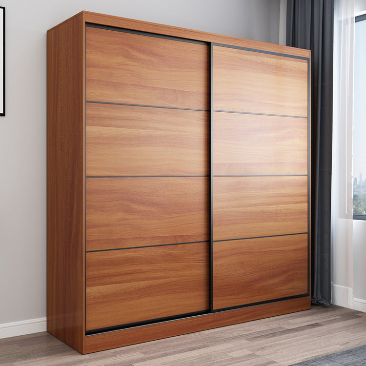 Brown Engineered Wood Wardrobe Armoire Contemporary Wardrobe Closet