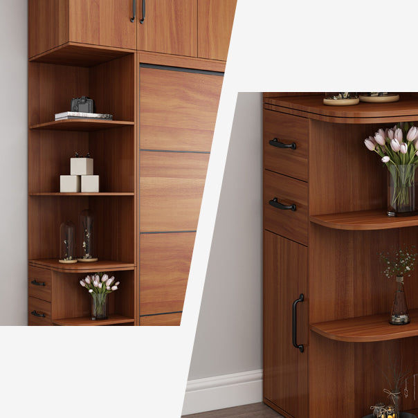 Brown Engineered Wood Wardrobe Armoire Contemporary Wardrobe Closet