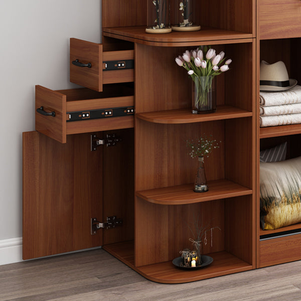 Brown Engineered Wood Wardrobe Armoire Contemporary Wardrobe Closet