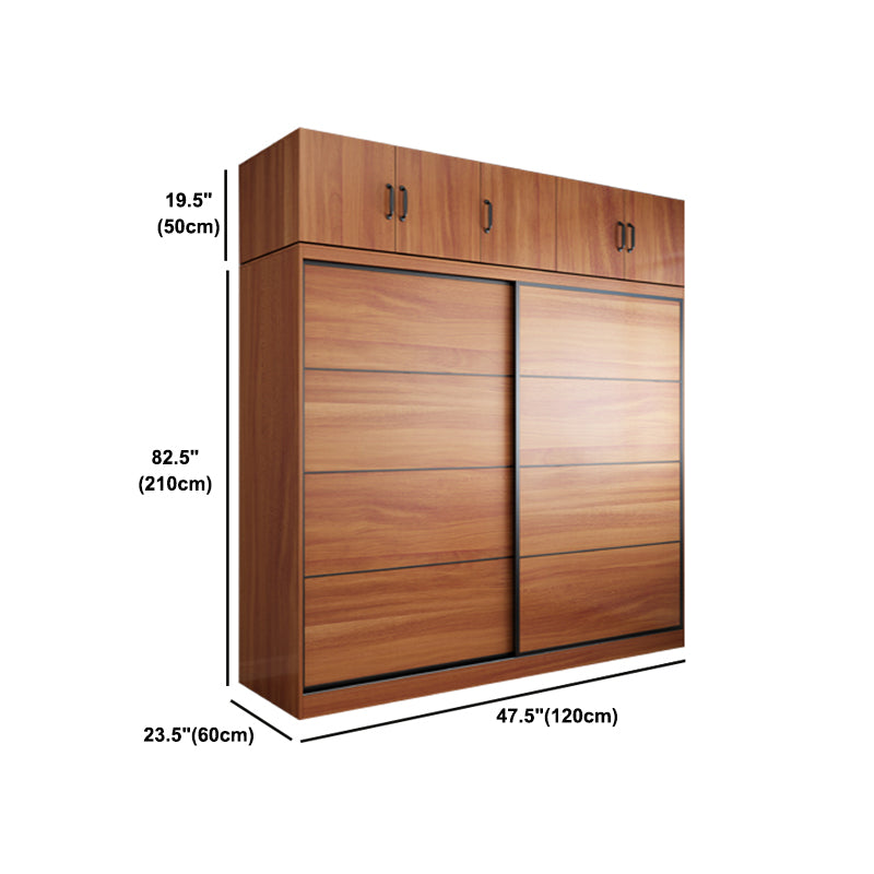Brown Engineered Wood Wardrobe Armoire Contemporary Wardrobe Closet