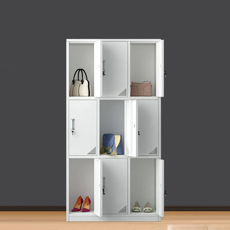 Contemporary Interior Storage Cabinet Gray Cabinet with Metal Door
