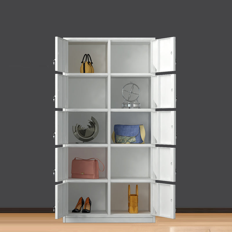 Contemporary Interior Storage Cabinet Gray Cabinet with Metal Door