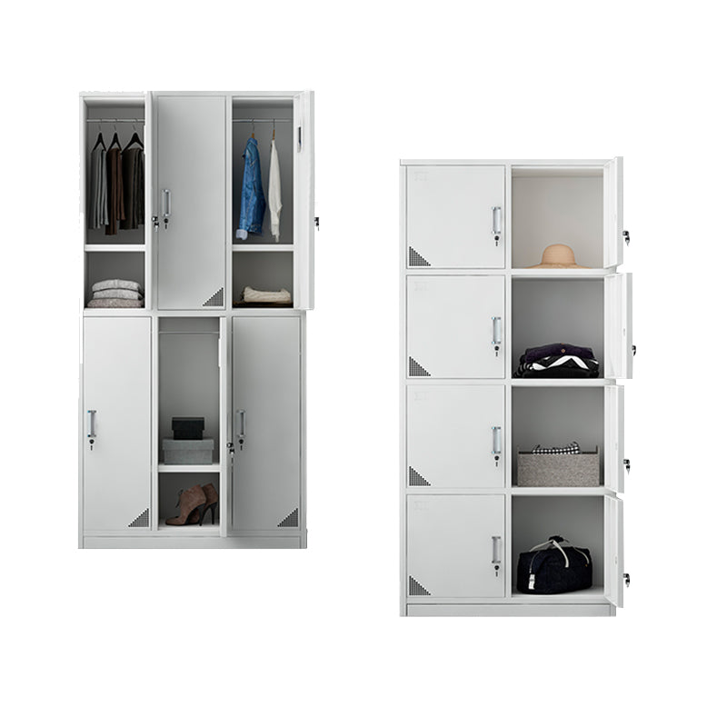 Contemporary Interior Storage Cabinet Gray Cabinet with Metal Door