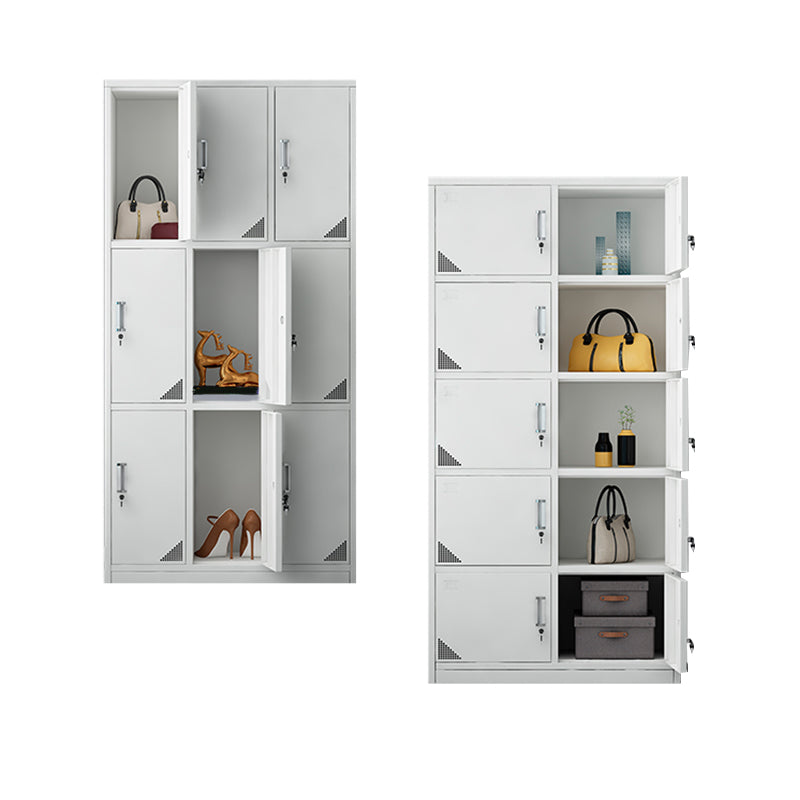 Contemporary Interior Storage Cabinet Gray Cabinet with Metal Door