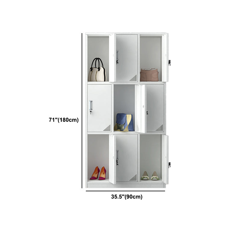 Contemporary Interior Storage Cabinet Gray Cabinet with Metal Door