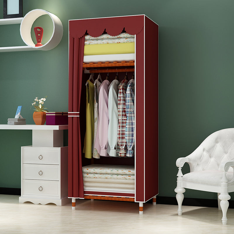 Meringue Wood Frame Wardrobe Cabinet Modern Style Wardrobe for Bedroom