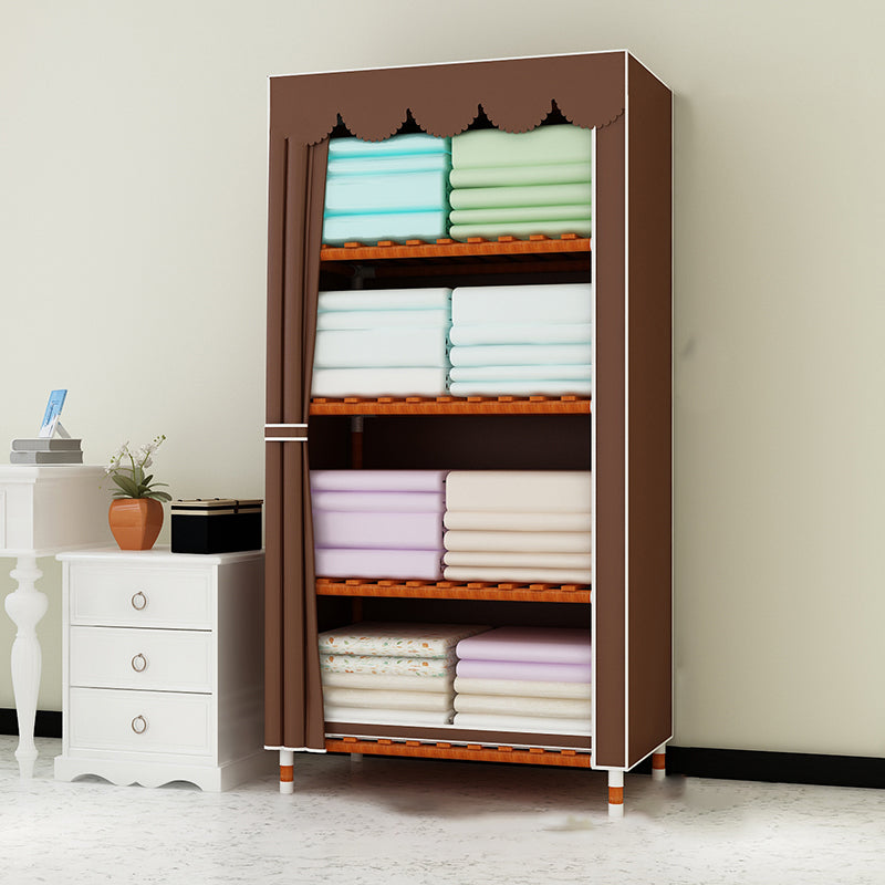 Meringue Wood Frame Wardrobe Cabinet Modern Style Wardrobe for Bedroom