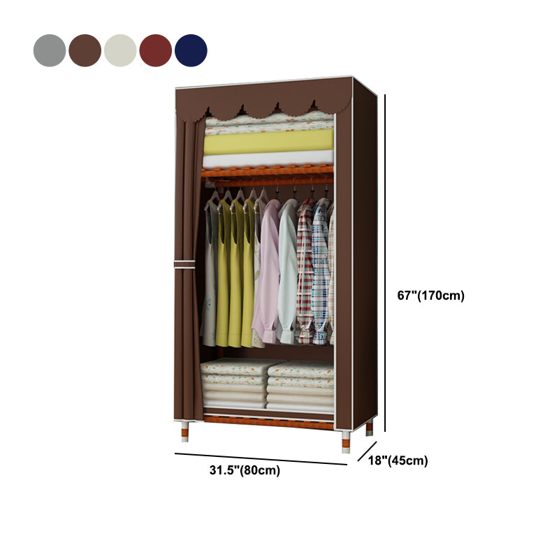 Meringue Wood Frame Wardrobe Cabinet Modern Style Wardrobe for Bedroom