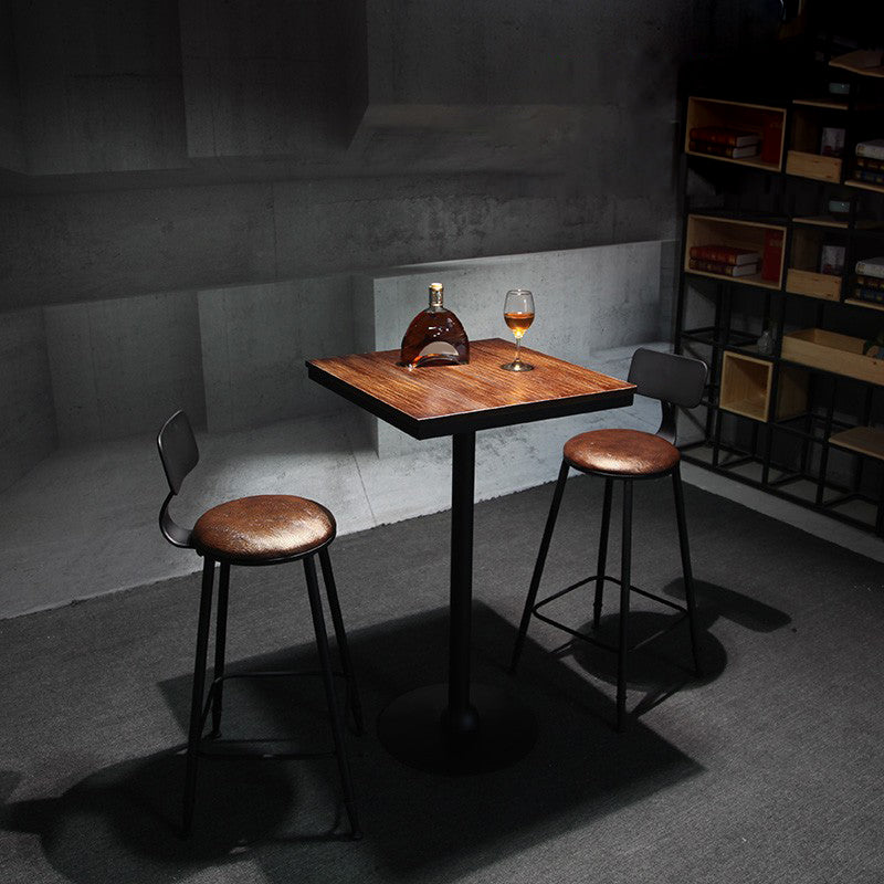 Industrial Wood Pub Dining Set 1/3/5 Pieces counter Table with Upholstered Stools