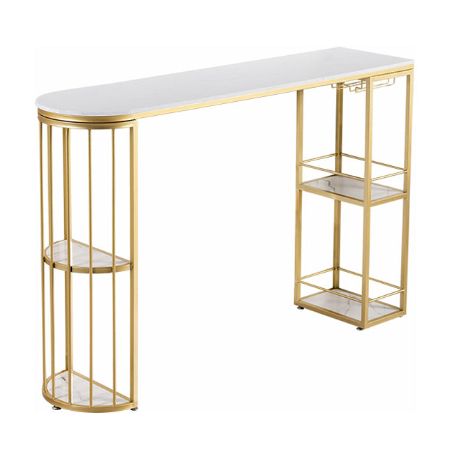 Modern 1/3 Pieces Bar Table Set Stone Counter Table with High Stools for Living Room