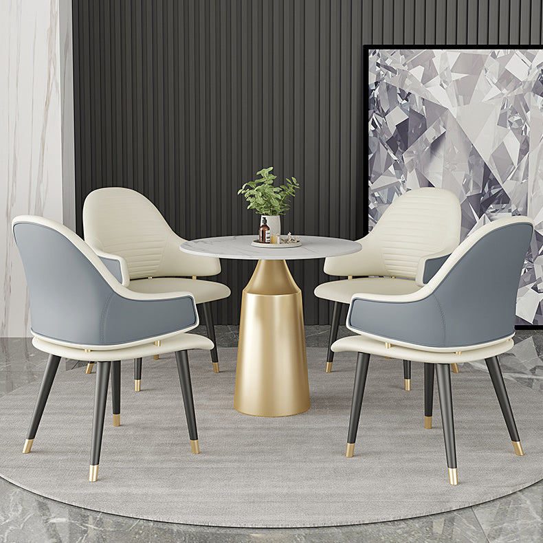 Glam Sintered Stone Dining Table Set Round 1/5 Pieces Dining Set for Home Use