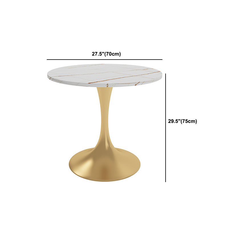 Glam Sintered Stone Dining Table Set Round 1/3/4/5 Pieces Dining Set for Home Use