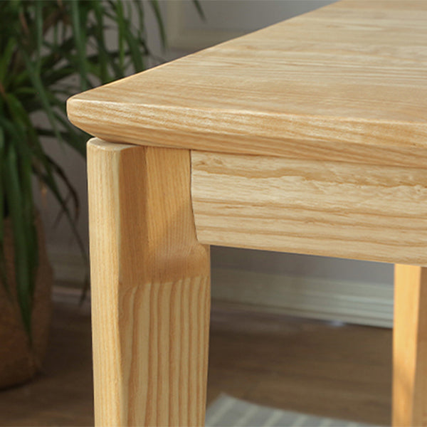 Modern 1/2/3/4/5 Pieces Dining Set Rectangle Solid Wood Legs Dinette Set in Natural