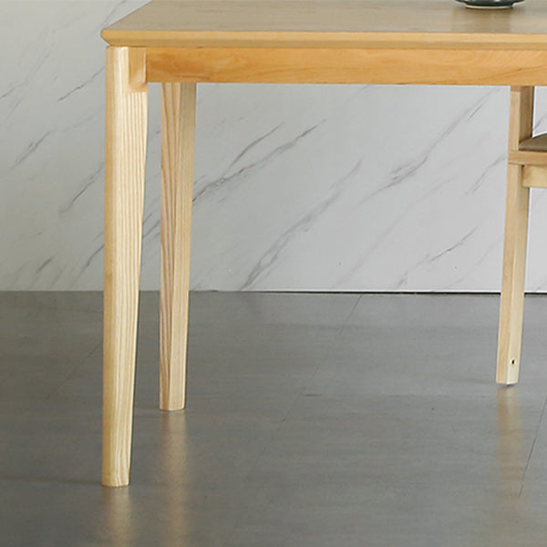 Modern 1/2/3/4/5 Pieces Dining Set Rectangle Solid Wood Legs Dinette Set in Natural