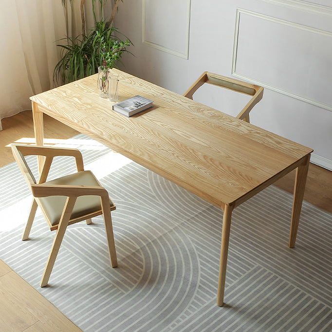 Modern 1/2/3/4/5 Pieces Dining Set Rectangle Solid Wood Legs Dinette Set in Natural