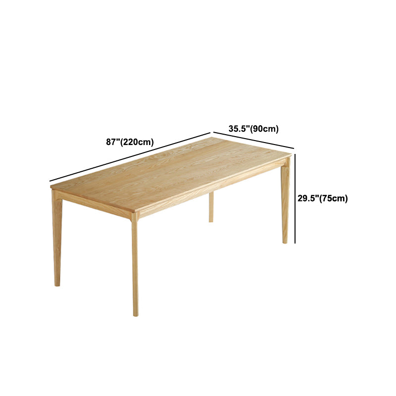 Modern 1/2/3/4/5 Pieces Dining Set Rectangle Solid Wood Legs Dinette Set in Natural