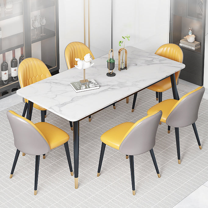Modern Indoor 1/4/5/7 Pieces Dining Set Rectangle Stone Top Legs Dinette Set