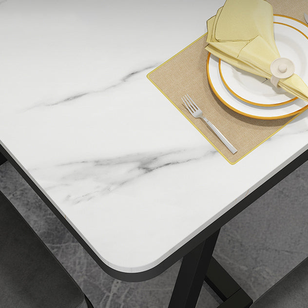 Modern 1/2/5/7 Pieces Dining Set White Stone Top Dining Furniture