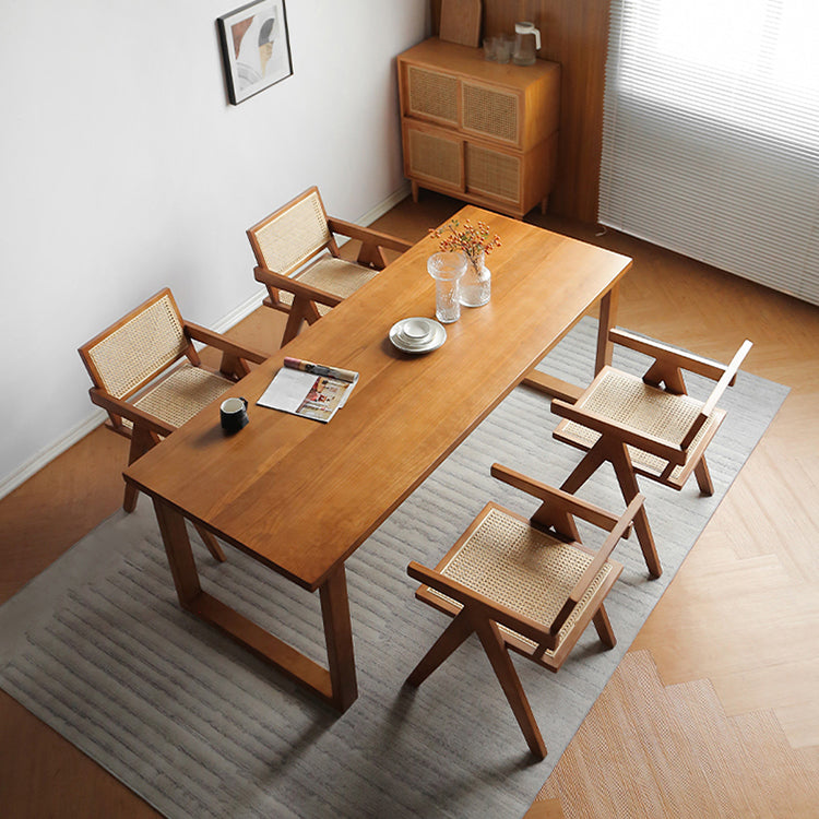 Modern Natural Dining Set 1/2/3/5 Pieces Rectangle Indoor Solid Wood Dinette Set