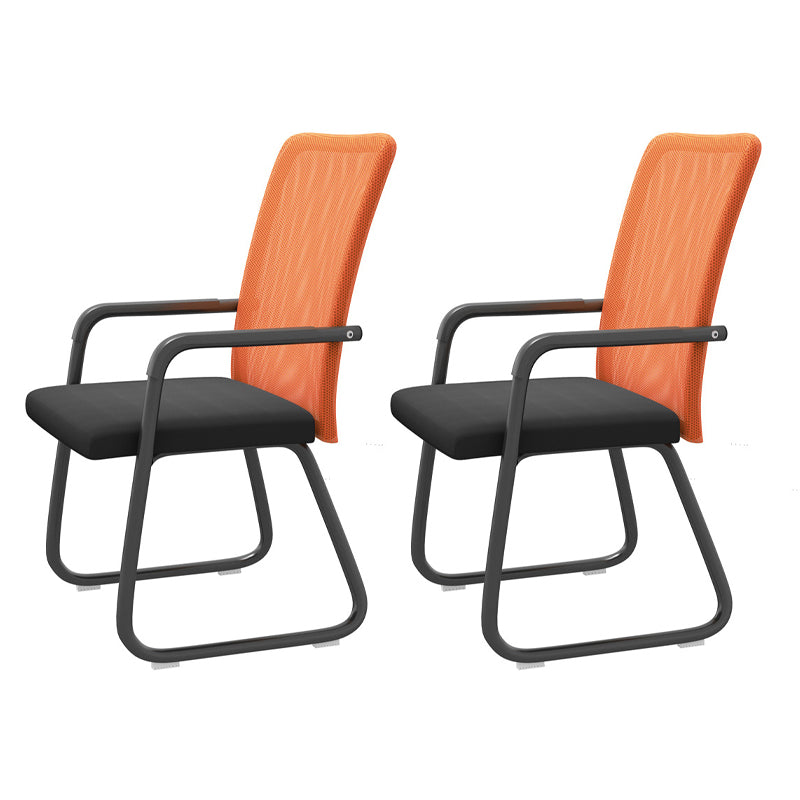 Modern Office Chair Mid Back Fixed Armrest Desk Chair in 4 Colors