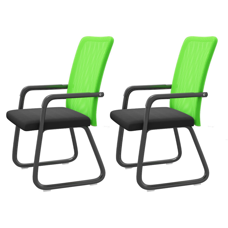 Modern Office Chair Mid Back Fixed Armrest Desk Chair in 4 Colors