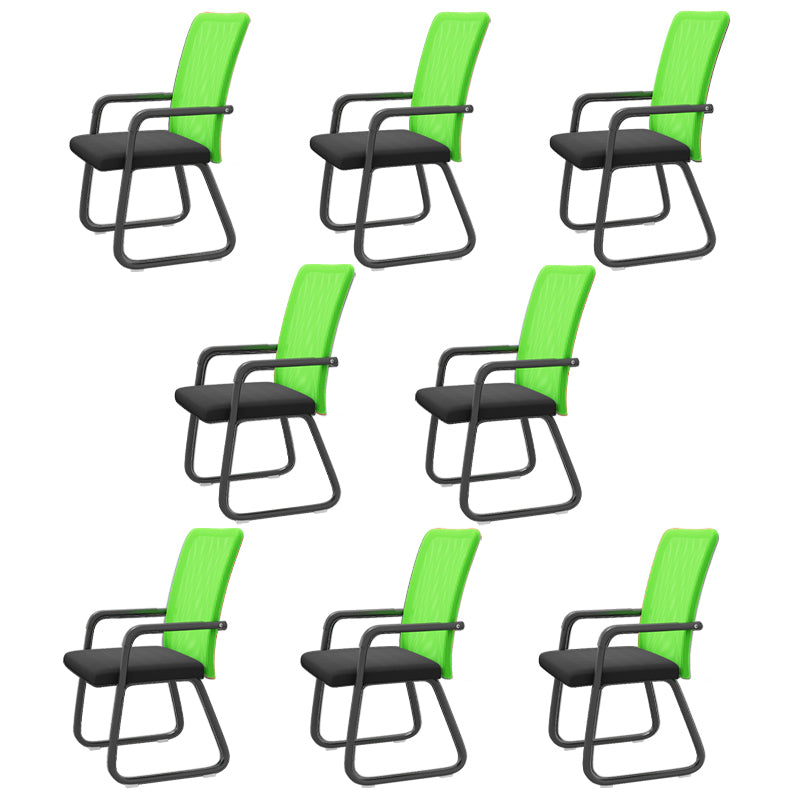 Modern Office Chair Mid Back Fixed Armrest Desk Chair in 4 Colors