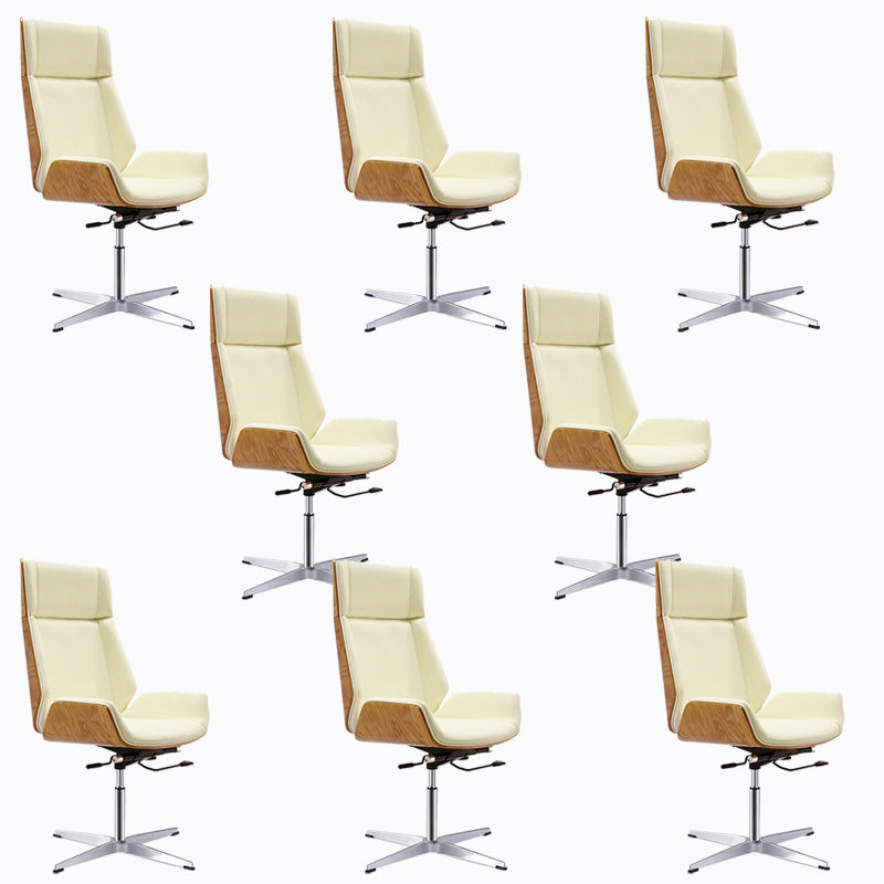 Modern Rotatable Office Chair High Back Fixed Armrest Manager Chair