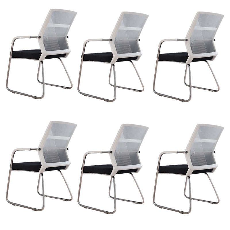 Mid Back Office Chair Fixed Armrest Mesh Desk Chair for Home Office