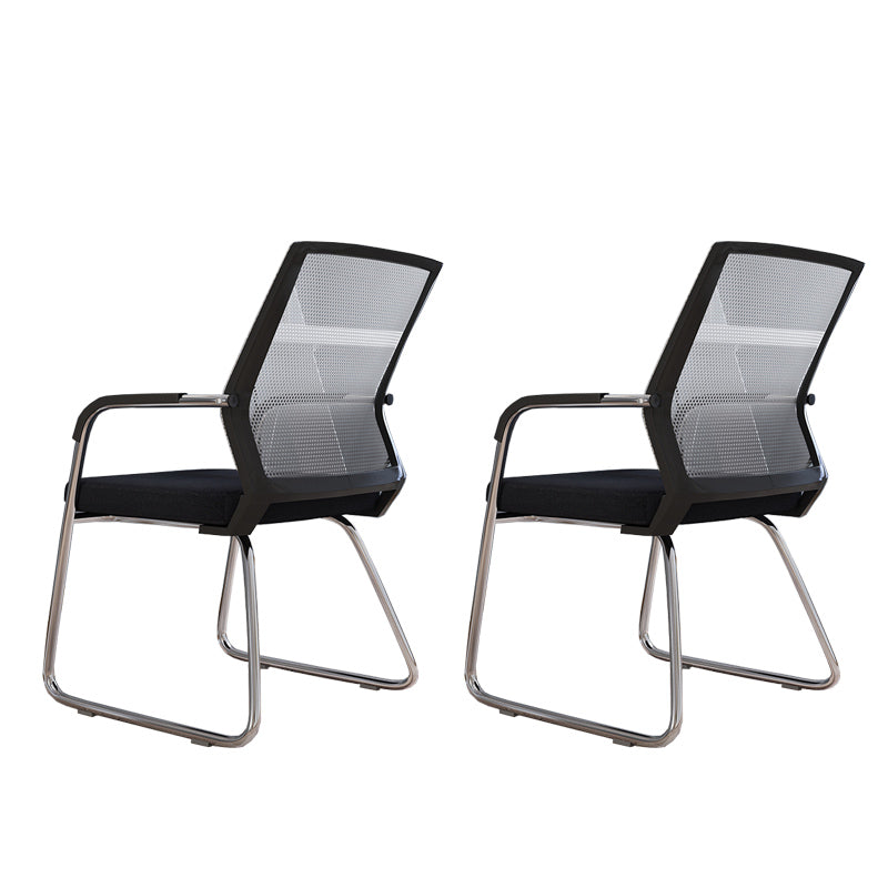 Mid Back Office Chair Fixed Armrest Mesh Desk Chair for Home Office