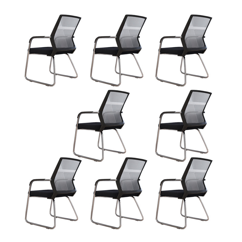 Mid Back Office Chair Fixed Armrest Mesh Desk Chair for Home Office