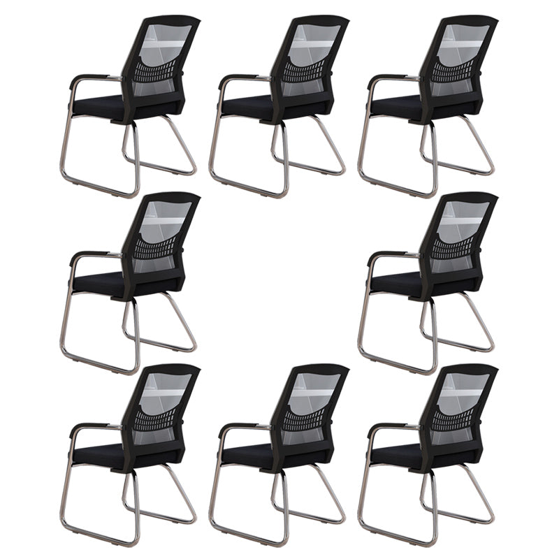 Mid Back Office Chair Fixed Armrest Mesh Desk Chair for Home Office