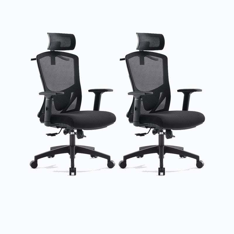 Mid Back Office Chair Rotatable Black Mesh Desk Chair with Wheels
