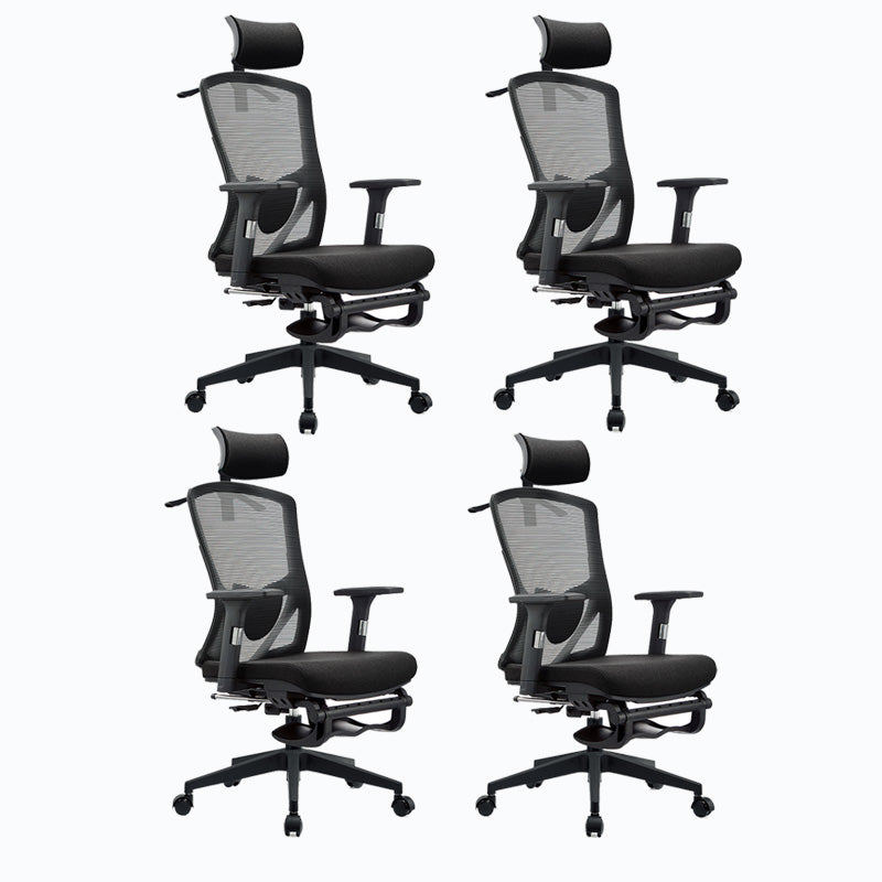 Mid Back Office Chair Rotatable Black Mesh Desk Chair with Wheels