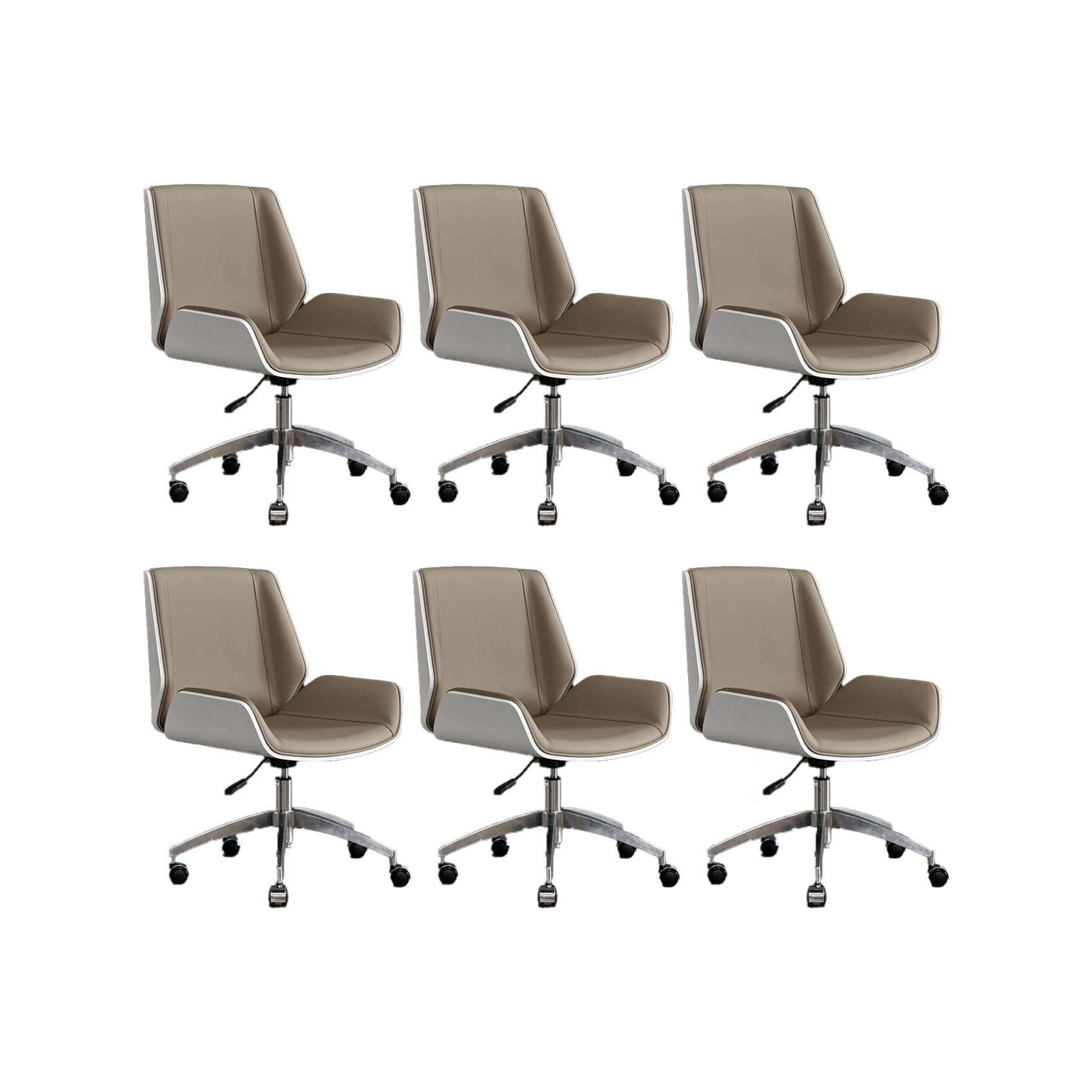 Low Back Office Chair Armless Leather Desk Chair with Wheels