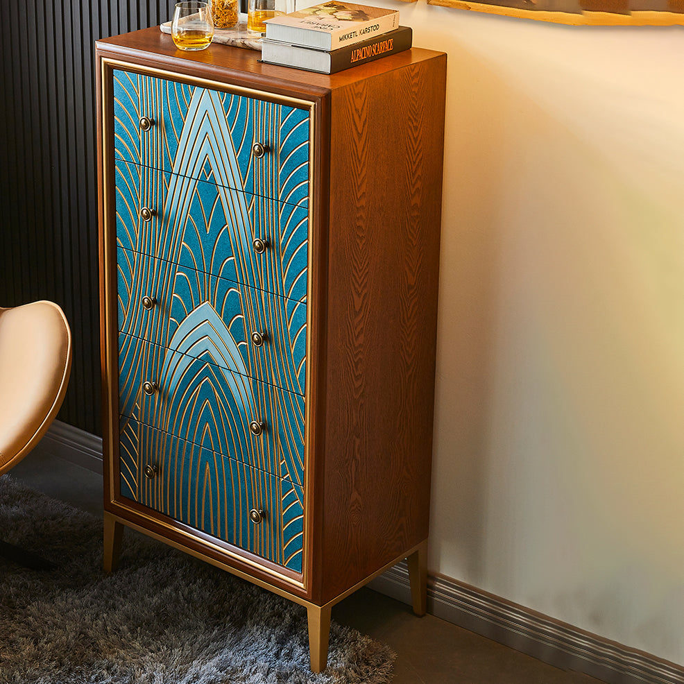 Lingerie Chest with Wood Top and Legs Chest with Drawers for Bedroom