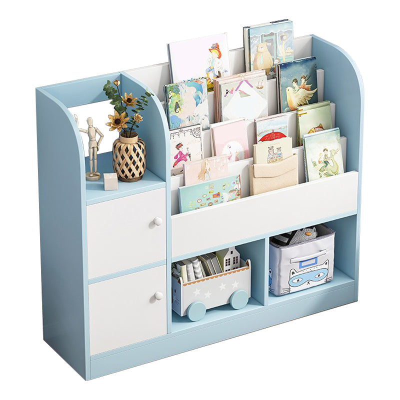 Closed Wooden Bookshelf Modern Home Living Room Square Bookcase