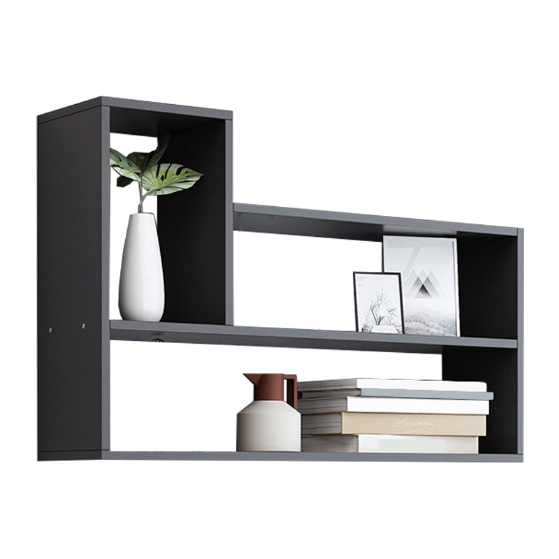 Modern Engineered Wood Bookcase, Geometric Wall Mounted Bookshelf for Any Room
