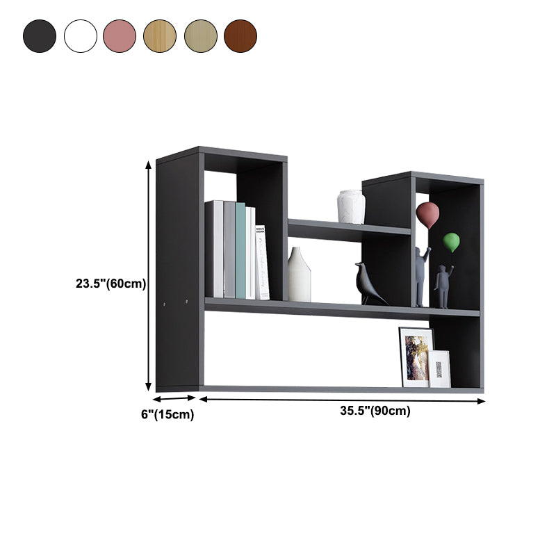 Modern Engineered Wood Bookcase, Geometric Wall Mounted Bookshelf for Any Room