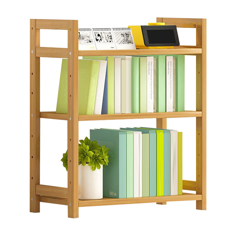 Modern Solid Bamboo Bookcase, Geometric Bookshelf for Any Room, 10" W