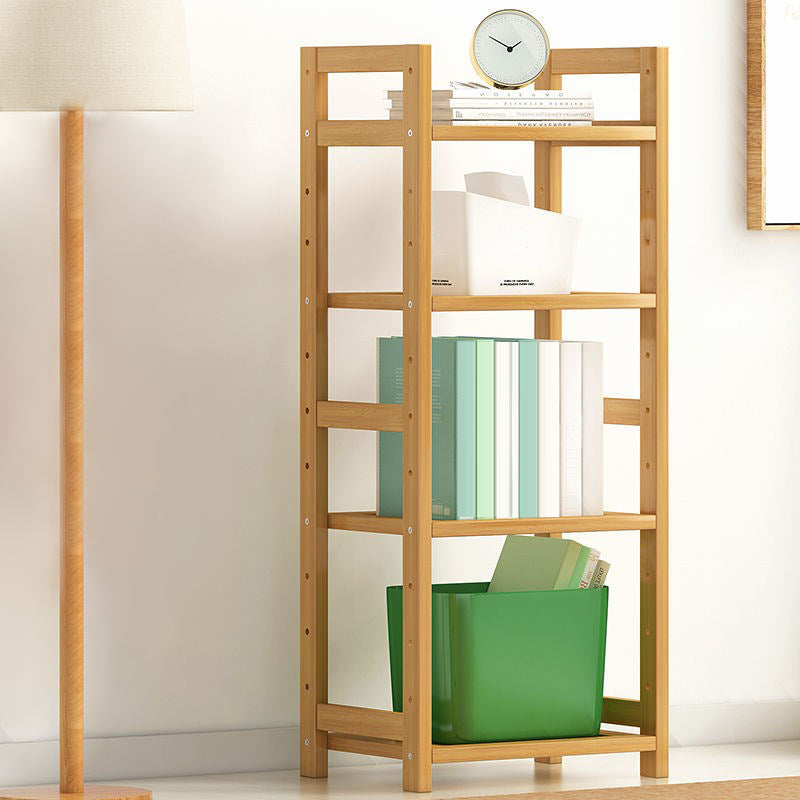 Modern Solid Bamboo Bookcase, Geometric Bookshelf for Any Room, 10" W