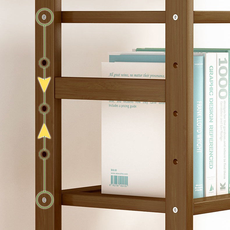 Modern Solid Bamboo Bookcase, Geometric Bookshelf for Any Room, 10" W