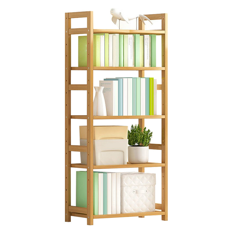 Modern Solid Bamboo Bookcase, Geometric Bookshelf for Any Room, 10" W
